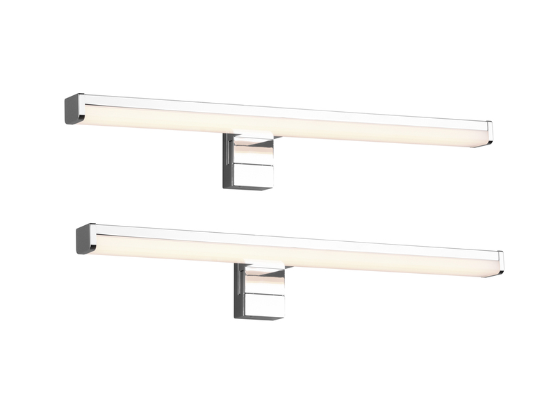 LED Badezimmer Wandleuchten 2er Set in Chrom - Spiegelleuchten, Breite 40cm