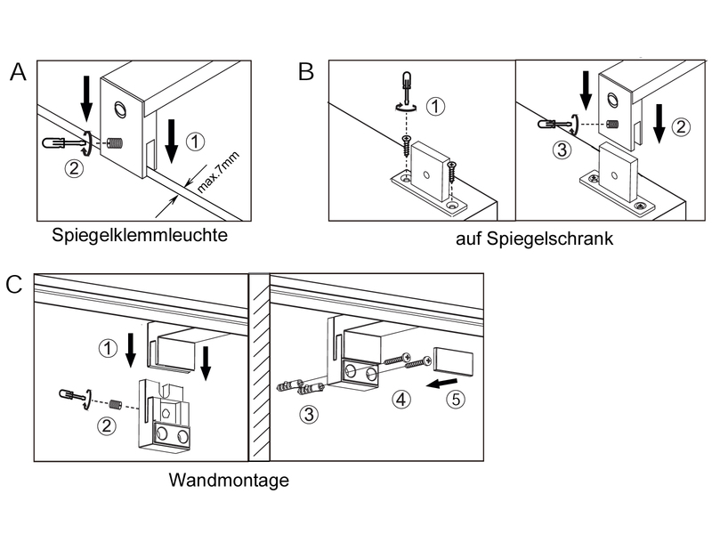 LED Badezimmer Wandleuchten 2er Set in Chrom - Spiegelleuchten, Breite 40cm