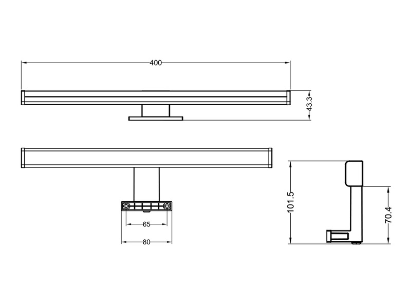 LED Badezimmer Wandleuchten 2er Set in Chrom - Spiegelleuchten, Breite 40cm