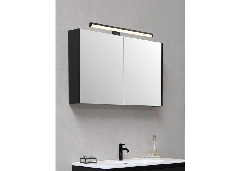 LED Badezimmer Wandleuchten 2er Set in Schwarz - Spiegelleuchten, Breite 40cm