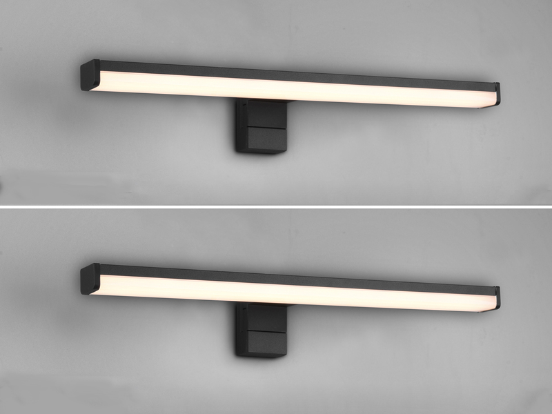 LED Badezimmer Wandleuchten 2er Set in Schwarz - Spiegelleuchten, Breite 40cm