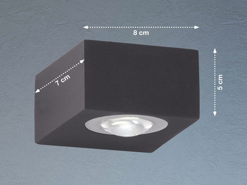 LED Außenwandleuchte HELSINKI Schwarz mit Up and Down Licht - 8cm breit