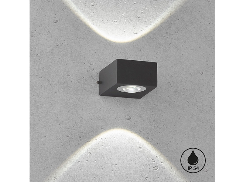 LED Außenwandleuchte HELSINKI Schwarz Up and Down, Breite 8cm