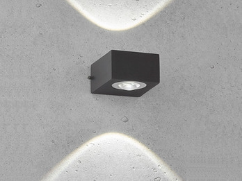 LED Außenwandleuchte HELSINKI Schwarz mit Up and Down Licht - 8cm breit