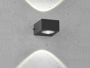 LED Außenwandleuchte HELSINKI Schwarz Up and Down, Breite 8cm