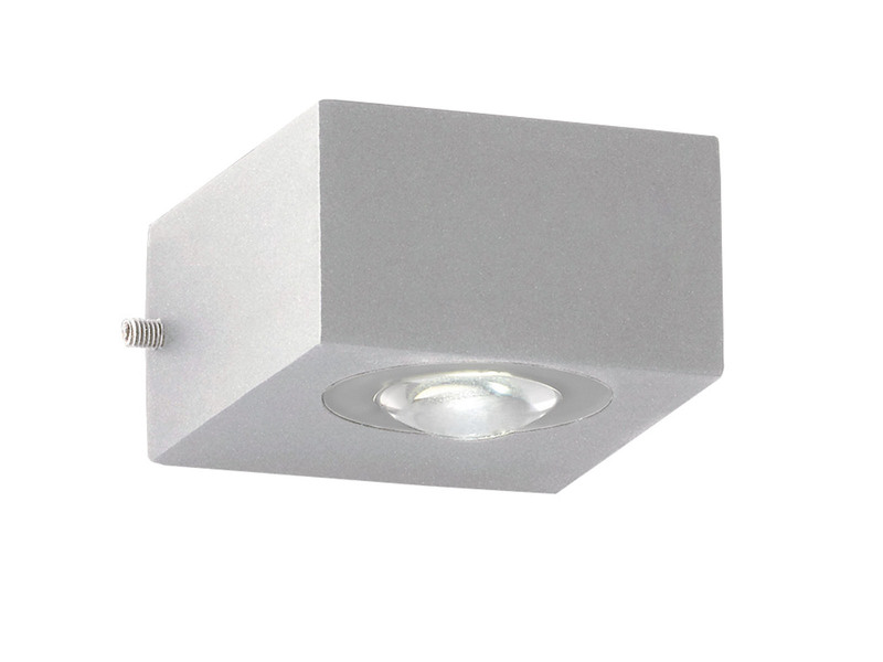 LED Außenwandleuchte HELSINKI Silber Up and Down, Breite 8cm