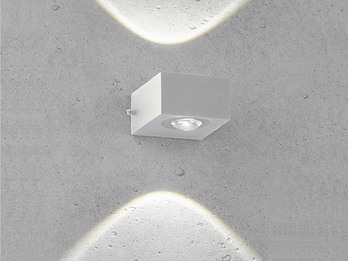 LED Außenwandleuchte HELSINKI Silber Up and Down, Breite 8cm