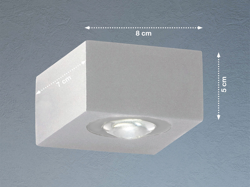 LED Außenwandleuchten 2er SET Silber mit Up and Down Licht - 8cm breit