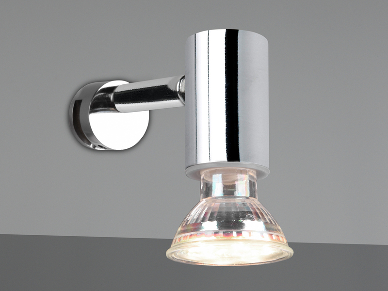 Badezimmerlampe LORENZO in Chrom - Spiegelklemmleuchte mit schwenkbarem Spot