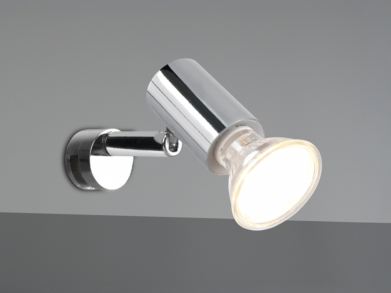 Bad Spiegelleuchte LORENZO Spot Metall Silber Chrom zum Klemmen max. 5mm