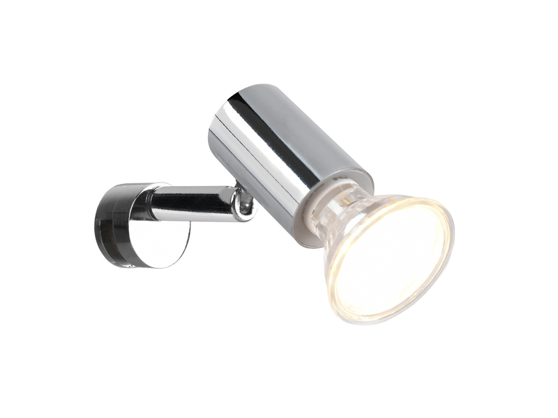 Bad Spiegelleuchte LORENZO Spot Metall Silber Chrom zum Klemmen max. 5mm
