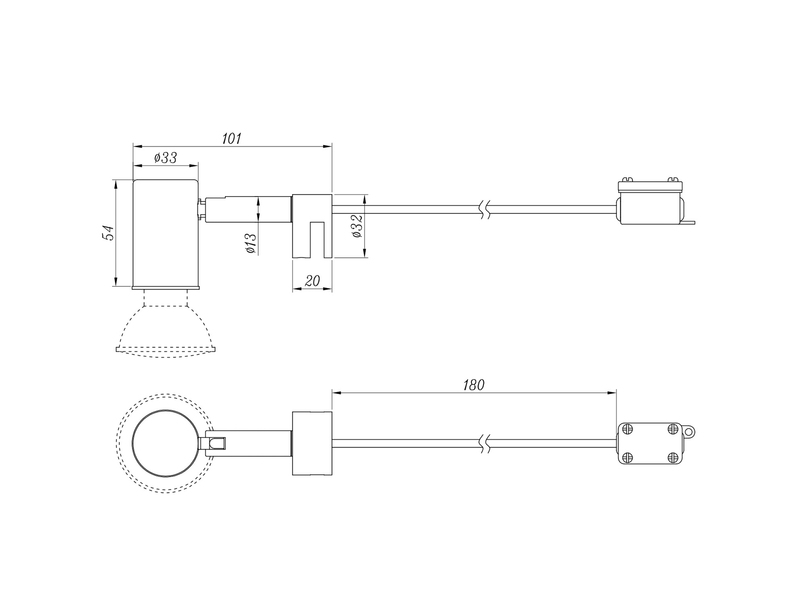 Bad Spiegelleuchte LORENZO Spot Metall Silber Chrom zum Klemmen max. 5mm