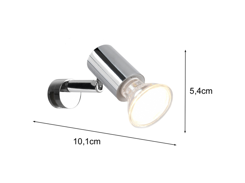Bad Spiegelleuchte LORENZO Spot Metall Silber Chrom zum Klemmen max. 5mm