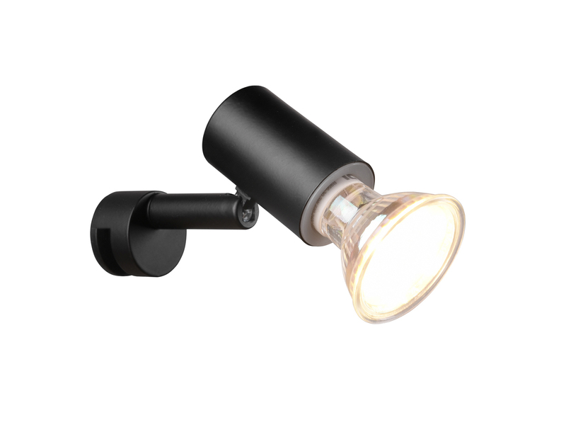 Bad Spiegelleuchte LORENZO Spot Metall Schwarz zum Klemmen max. 5mm