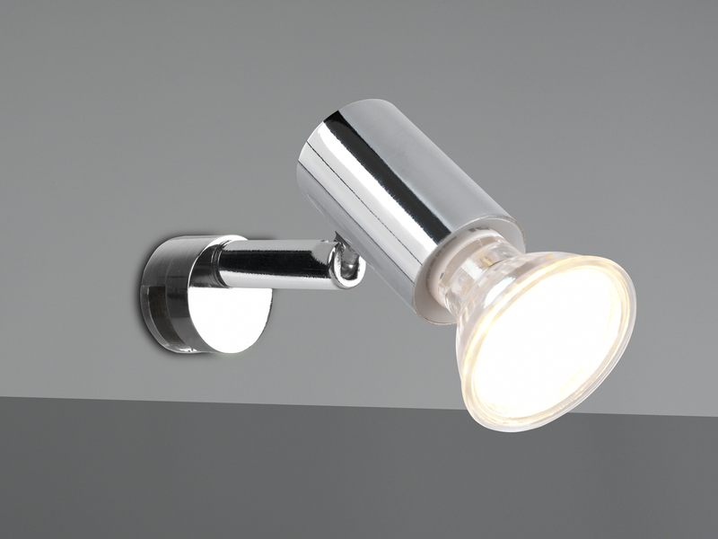 Bad Spiegelleuchte Spot Metall Chrom zum Klemmen max. 5mm, inkl. GU10 LED