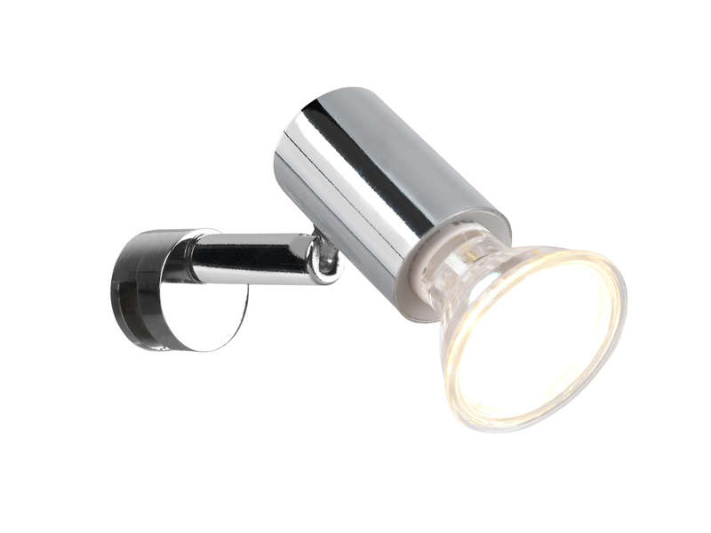 Bad Spiegelleuchte Spot Metall Chrom zum Klemmen max. 5mm, inkl. GU10 LED