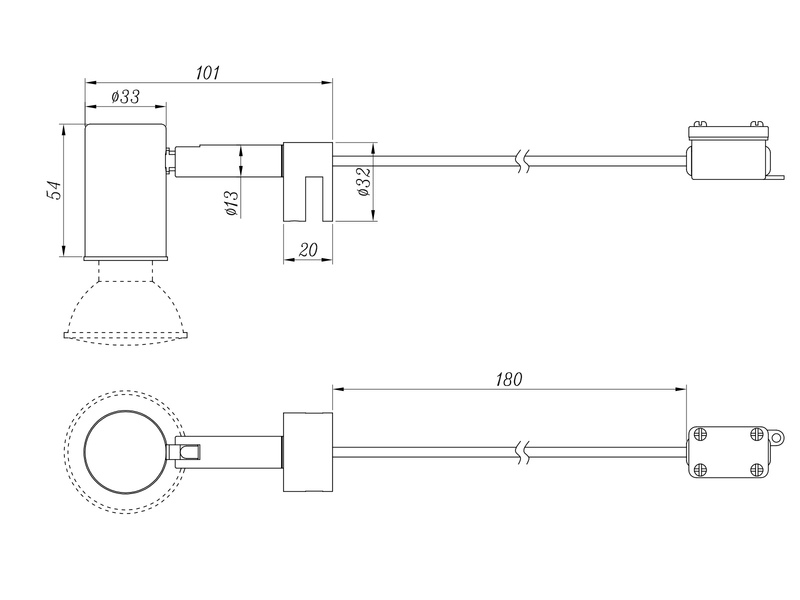 Bad Spiegelleuchte Spot Metall Chrom zum Klemmen max. 5mm, inkl. GU10 LED