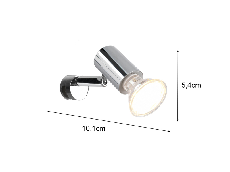 Bad Spiegelleuchte Spot Metall Chrom zum Klemmen max. 5mm, inkl. GU10 LED