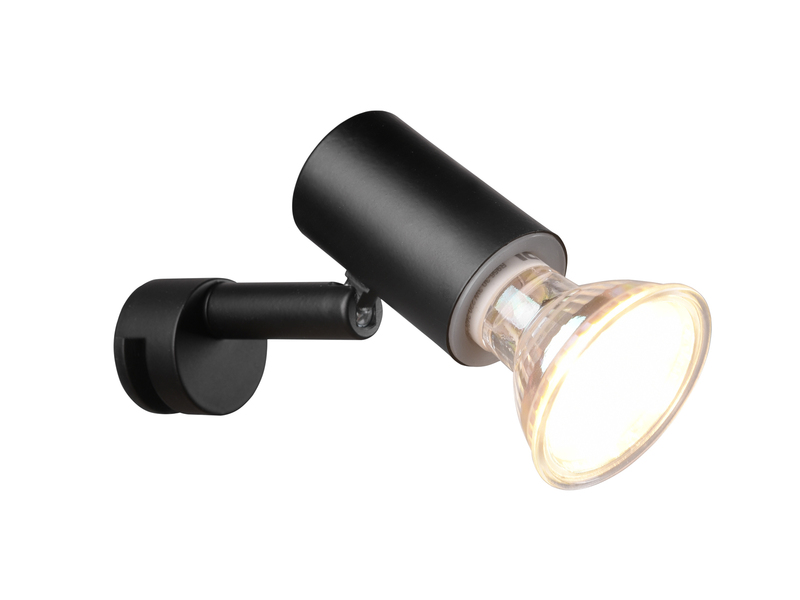 Bad Spiegelleuchte Spot Metall Schwarz zum Klemmen max. 5mm, inkl. GU10 LED