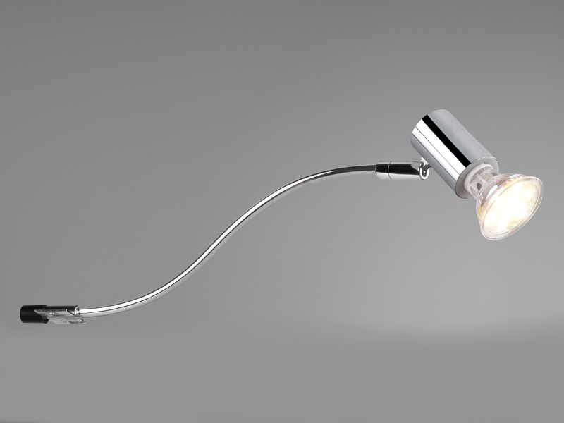 LED Badezimmerlampe in Chrom für Spiegelschrank mit schwenkbarem Spot