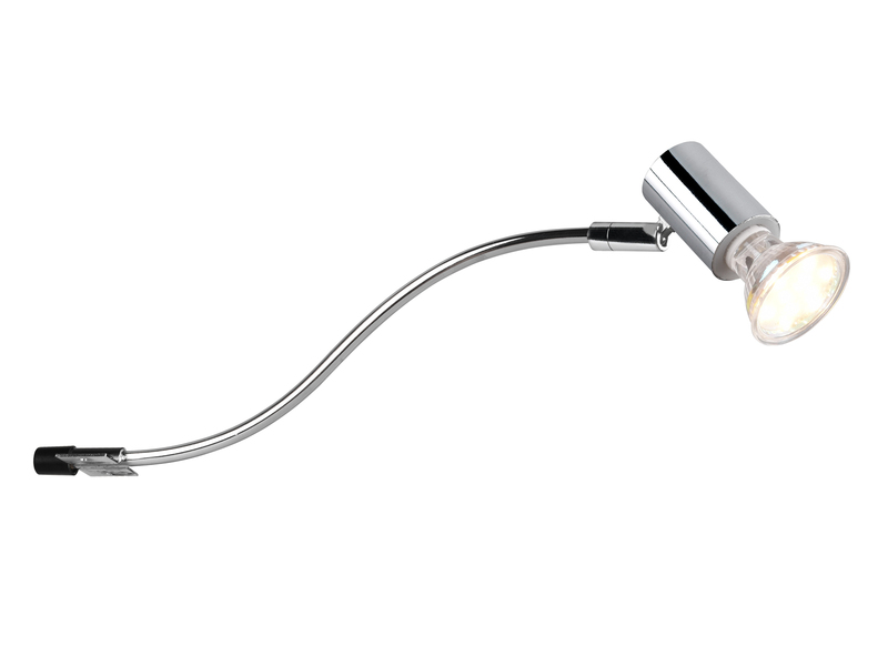 LED Badezimmerlampe in Chrom für Spiegelschrank mit schwenkbarem Spot