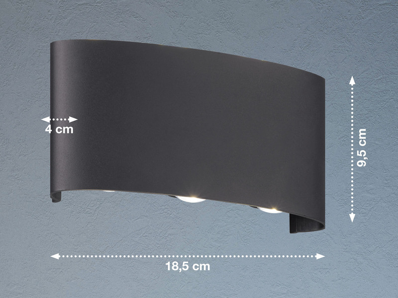 LED Außenwandleuchten 2er SET Schwarz mit Up and Down Licht - 18,5cm breit