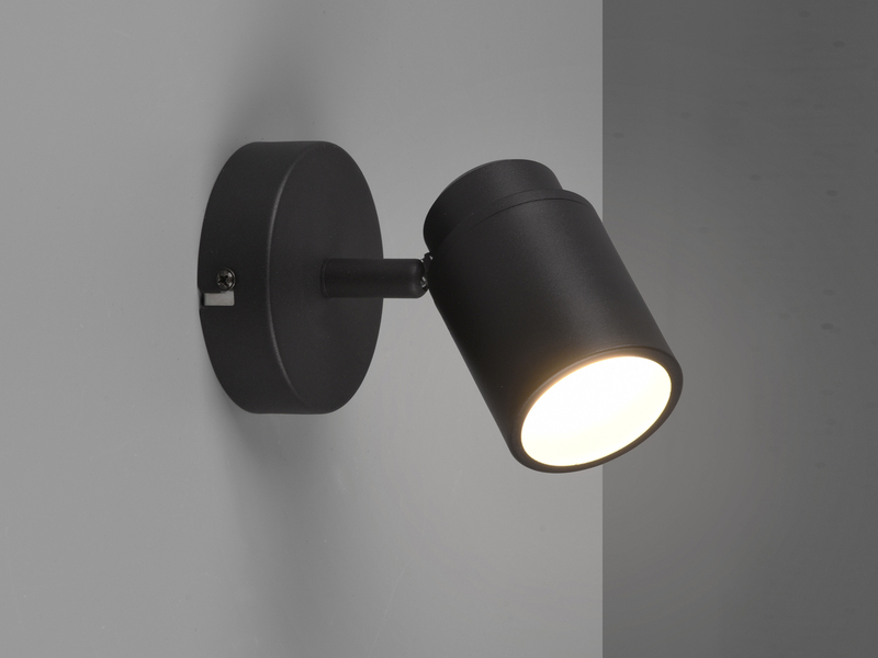 Wandstrahler Badezimmerlampe ANGELO Schwarz, Breite 10,5cm