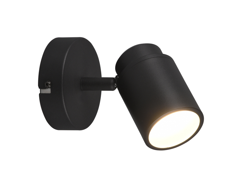 Wandstrahler Badezimmerlampe ANGELO Schwarz, Breite 10,5cm