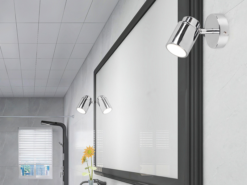 LED Wandstrahler Badezimmerlampe Silber Chrom, Breite 10,5cm