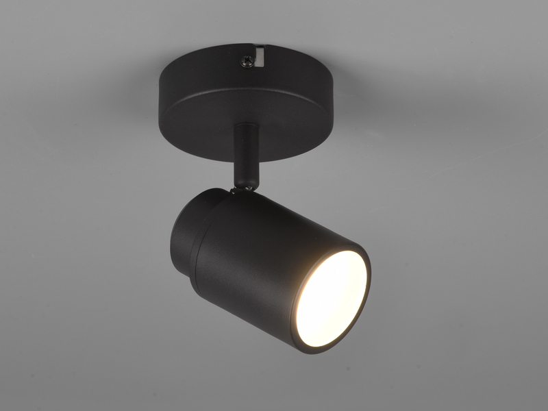 LED Badezimmerlampe Wandstrahler 1 flammig schwenkbar in Schwarz