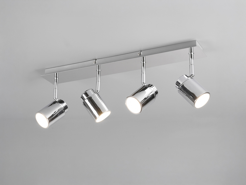 Deckenstrahler Badezimmerlampe Chrom 4-flammig, Breite 52cm inkl. GU10 LED