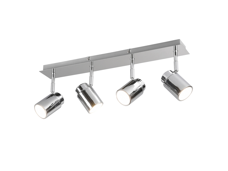 Deckenstrahler Badezimmerlampe Chrom 4-flammig, Breite 52cm inkl. GU10 LED