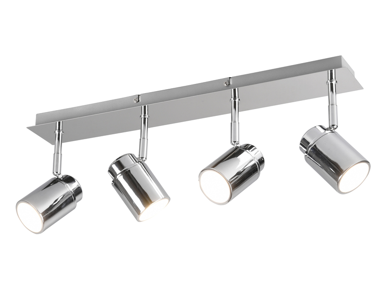 LED Deckenstrahler Badezimmerlampe Silber Chrom 4-flammig, Breite 52cm