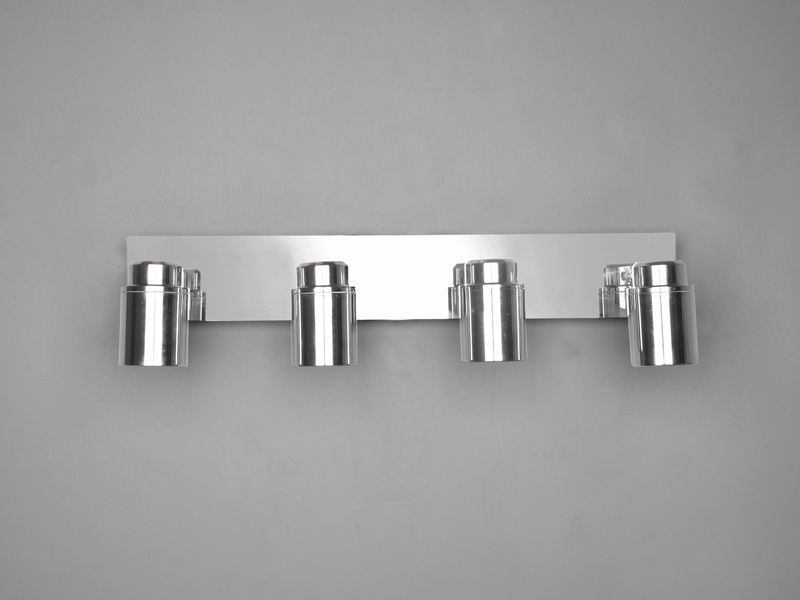 LED Deckenstrahler Badezimmerlampe Silber Chrom 4-flammig, Breite 52cm