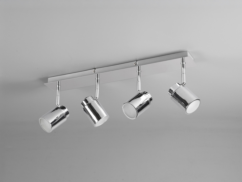 Deckenstrahler Badezimmerlampe Chrom 4-flammig, Breite 52cm inkl. GU10 LED