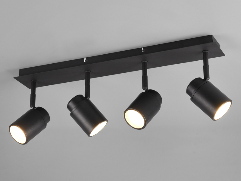 LED Deckenstrahler Badezimmerlampe Schwarz 4-flammig, Breite 52cm