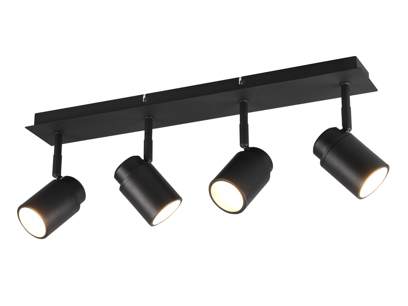 LED Deckenstrahler Badezimmerlampe Schwarz 4-flammig, Breite 52cm