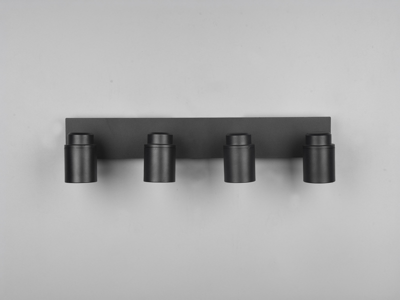 Deckenstrahler Badezimmerlampe Schwarz 4-flammig, Breite 52cm inkl. GU10 LED