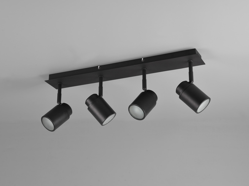 LED Deckenstrahler Badezimmerlampe Schwarz 4-flammig, Breite 52cm