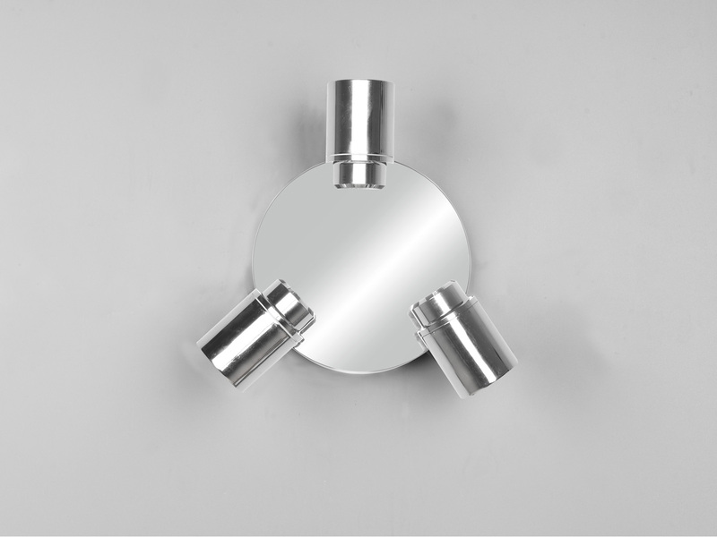 Deckenstrahler Badezimmerlampe Silber Chrom 3-flammig Ø 20cm inkl. GU10 LED