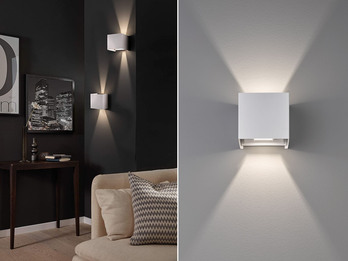 LED Updown Wandleuchte WALL Weiß für Innen & Außen - 10cm breit