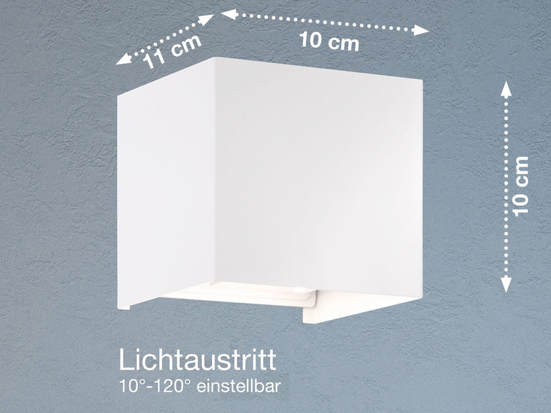 LED Außenwandleuchte 2er SET Weiß mit Up and Down Licht - 10cm breit