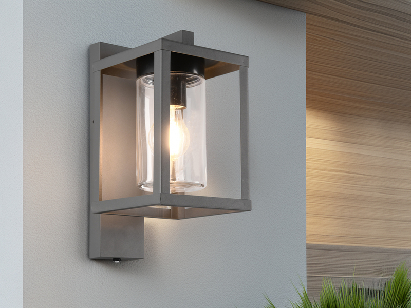 LED Außenwandleuchte in Laternenoptik, Höhe 33cm, Anthrazit