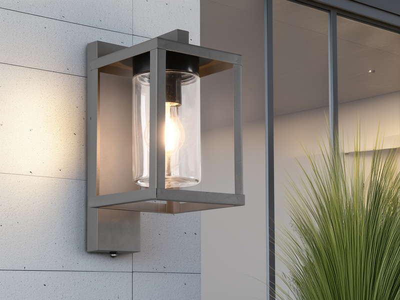 LED Außenwandleuchte in Laternenoptik, Höhe 33cm, Anthrazit