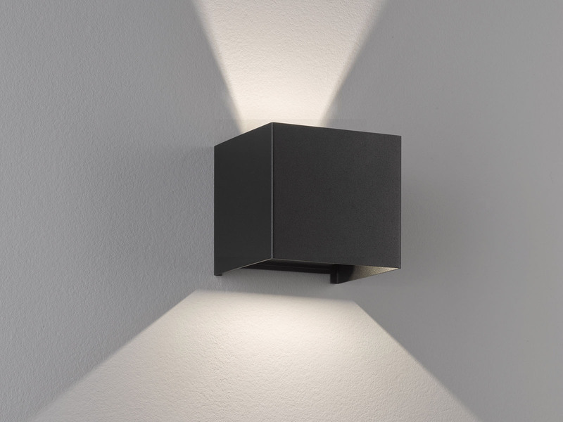 LED Updown Wandleuchte WALL Schwarz für Innen & Außen - 10cm breit