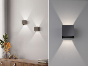 LED Updown Wandleuchte WALL Schwarz für Innen & Außen - 10cm breit