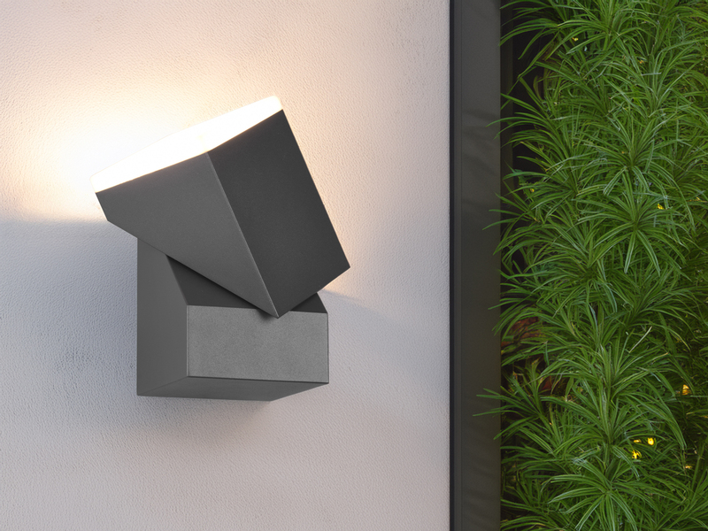 Schwenkbare LED Außenwandleuchte AVON, Höhe 16cm, Anthrazit