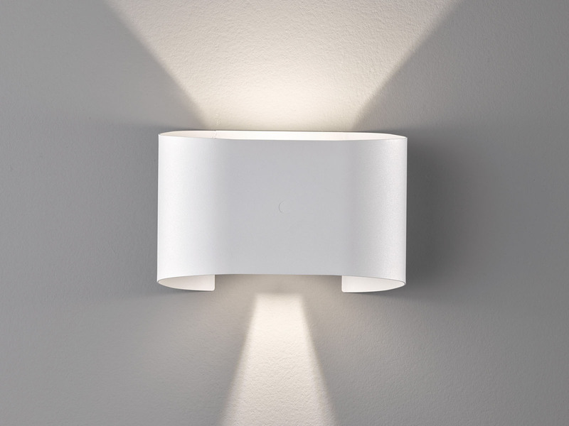 LED Updown Wandleuchte WALL Weiß für Innen & Außen - 18cm breit