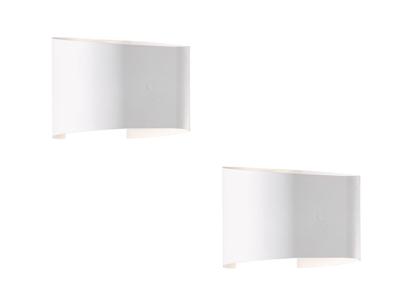 LED Außenwandleuchte 2er SET Weiß mit Up and Down Licht - 18cm breit