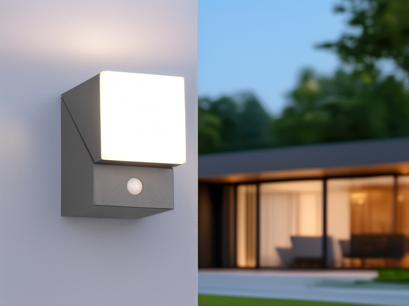 Schwenkbare LED Außenwandleuchte AVON mit Bewegungsmelder, H: 16cm
